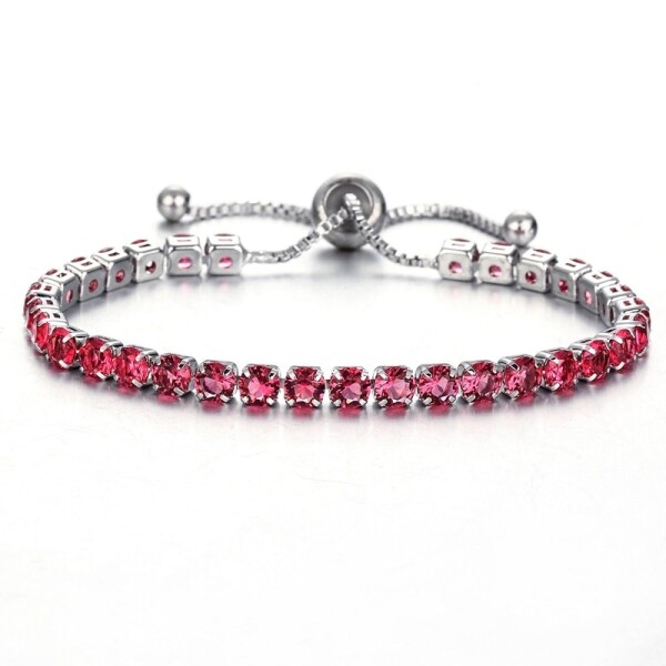 Náramek Swarovski Elements Cianoti Garnet, Červená 14 cm + 9 cm (prodloužení)