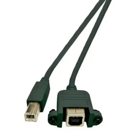 MicroConnect kabel s montážními konektory USB2.0 B (M) - USB2.0 B (F) 1.8m černá / 480Mbit/s (USBABF1PANEL2)