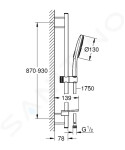 GROHE - Rainshower SmartActive Sada sprchové hlavice 130, 3 proudy, tyče 900 mm a hadice, chrom 26578000