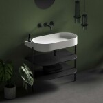 RAVAK - Yard Umyvadlo, 81x50 cm, bez přepadu, bez otvoru pro baterii, matná bílá XJX0E080000