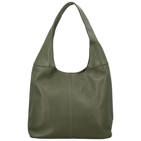 Stylová dámská kožená kabelka na rameno Hayley, tmavě zelená