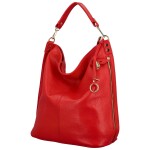 Trendy dámská velká kožená kabelka Mercedes, červená