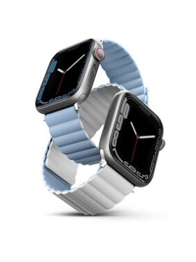 UNIQ Revix Reversible Magnetic řemínek pro Apple Watch 45 44 42 mm - ARCTIC (bílá modrá) (8886463680292)