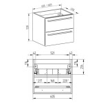 MEREO - Bino, koupelnová skříňka s keramickým umyvadlem 61 cm, dub Arlington CN620