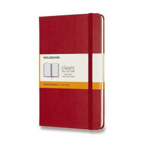 Zápisník Moleskine - tvrdé desky, M, linkovaný - červený