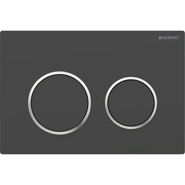 Geberit ovládací tlačítko OMEGA20 černámat/chromlesk/černámat plast pro modul WC 82 a 98 cm 115.085.14.1 115.085.14.1