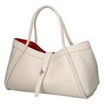 Luxusní kožená kabelka do ruky Valentina, béžová