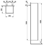 Laufen - Meda Vysoká skříňka, 165x35x34 cm, 1 dvířka, panty vpravo, dub H4216520112671