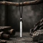 Pánský náhrdelník Harald - Totem bojovníka s runami, Stříbrná 60 cm