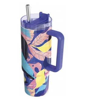 Nerezový termohrnek s brčkem Vibe Midnight Forest 880ml