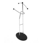 Němý sluha, výška 110 cm, masiv kaučukovník, černé moření, kov chrom