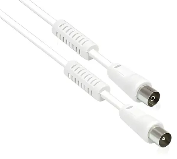 Good Connections anténní kabel bílá 2 m / Anténní kabel / dvojité stínění / konektor-zásuvka 9,5 mm (S-PAK02)