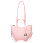 Stylová semišová kabelka na rameno LB Andrea, růžová