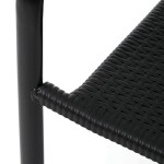 Zahradní židle, kov, plast, černá, AZC-H1021 BK