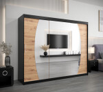 Šatní skříň Abi E0 Barva korpusu: Černá, Rozměry: 100 cm, Dveře: Dub sonoma