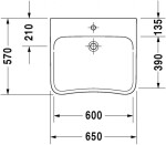 DURAVIT - DuraStyle Umyvadlo Med, 65x57 cm, bílá 2330650070