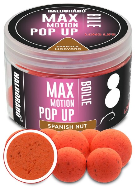 Haldorádó Pop-Up Boilies Max Motion 16+20mm 50g - Španělský ořech,Haldorádó Pop-Up Boilies Max Motion 16+20mm 50g - Španělský ořech