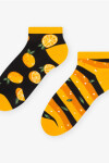034 KRÁTKÉ DÁMSKÉ ASYMETRICKÉ PONOŽKY ECRU/AVOCADO 39-42