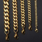 Pánský ocelový náhrdelník Erich Gold, mm řetízek chirurgická ocel, Zlatá mm cm