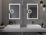 MEXEN - Onyx zrcadlo s osvětlením s kosmetickým zrcátkem 60 x 80 cm, LED 600 9813-060-080-611-00