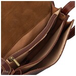 Stylová dámská kožená crossbody kabelka Sajmon, hnědá