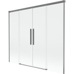 MEXEN/S - Rox vanová zástěna 2-křídlová posuvná 170 x 150, transparent, grafit metal 8C9-170-002-95-00