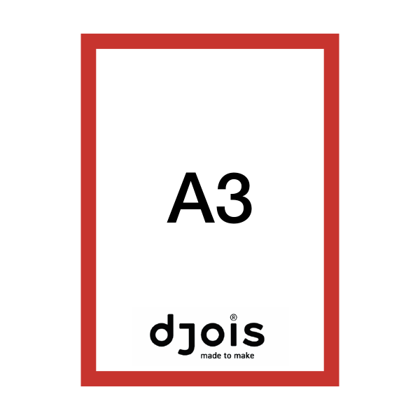 Djois Magneto LEAN, A3, červený, 10 ks