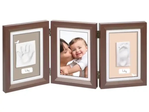BABY ART Dřevěný rámeček pro otisk My Baby Touch Double Brown (34120187BA)