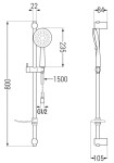 MEXEN/S - DF67 posuvný sprchový set, chrom 785674582-00