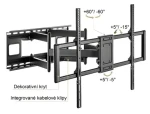 Brateck LPA77-696 černá mat / Výsuvný nástěnný držák TV 60"-120" / nosnost 120 kg / VESA 900x600 (BRLPA77696)