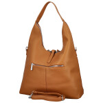 Módní dámská koženková kabelka na rameno Marixa, hnědá