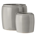 Ib Laursen Keramický obal na květináč Saigon Grey Small Menší, šedá barva