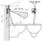 SANELA - Příslušenství Automatický splachovač WC s elektronikou ALS na tlakovou vodu, 6V SLW 01NKB