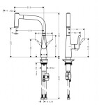 HANSGROHE - Metris Dřezová baterie s výsuvnou sprškou, vzhled nerezu 14834800