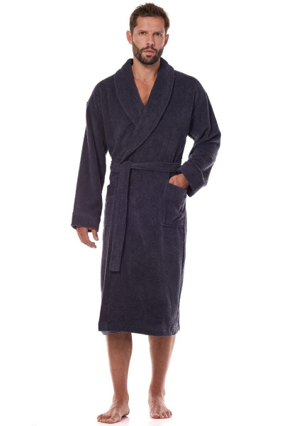 L&L 2450 Pánský froté župan 4XL antracit 4XL-188/136/128