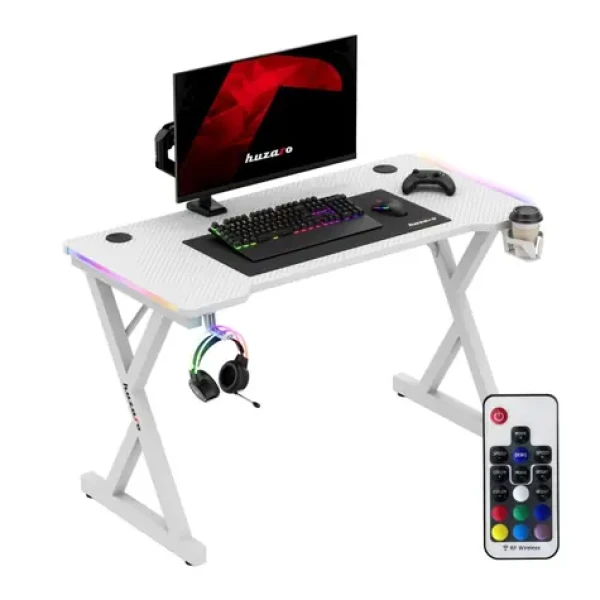 Huzaro Hero 2.3 RGB bílá / Herní stůl / 120 x 60 x 72 cm (HZ-HERO 2.3 RGB WHITE)