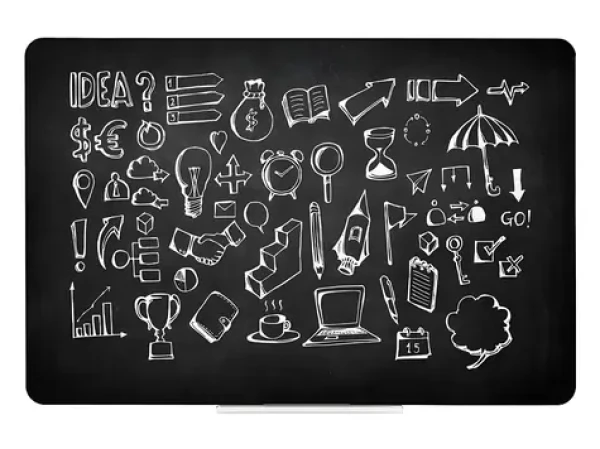 2x3 Qboard Magnetická tabule černá / bezrámová / matný povrch / 87 x 57 cm