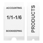 Djois kapsa na hřbetní štítek pořadače, 55 x 150 mm, s papír. štítkem, transparentní, 6 ks