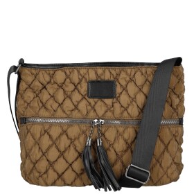 Dámská prošívaná crossbody kabelka s třásněmi Yana, hnědá