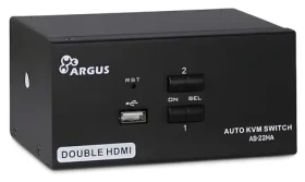 Inter-Tech AS-22HA / KVM přepínač / 2 porty / HDMI / USB / kovové provedení (88887243)