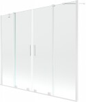 MEXEN/S - Velar Duo vanová zástěna posuvná 190 x 150 cm, transparent, bílá 896-190-000-02-20