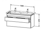 DURAVIT - DuraStyle Umyvadlová skříňka 61x123x45 cm, 2 zásuvky, lesklá bílá DS649802222