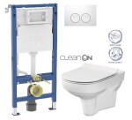 GEBERIT DuofixBasic s bílým tlačítkem DELTA21 + WC CERSANIT CITY NEW CLEANON + WC SEDÁTKO SLIM 458.103.00.2 21BI CI2