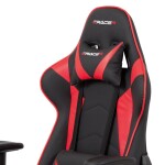 Kancelářská židle houpací mech., černá + červená koženka, plast. kříž