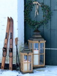 Chic Antique Lucerna Nature Décor Menší, přírodní barva, sklo, dřevo, kov