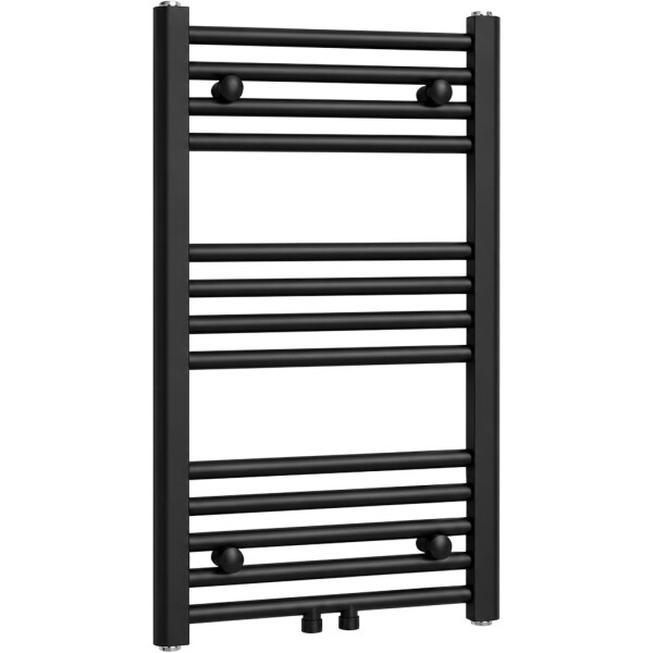 CERANO Koupelnový radiátor Benito - středové připojení 50mm/boční - 265 W - černá matná - 700x450 mm