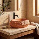 REA - Umyvadlo na desku Mika Terracotta REA-U7349