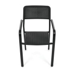 Zahradní židle, kov, plast, černá, AZC-H1021 BK