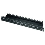 Intellinet 24-Port Cat6a Patchpanel geschirmt 1HE Kabeleinführung 90° abgewinkelt schwarz 24 portů patch panel 483 mm (1