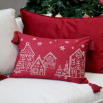 Chic Antique Bavlněný povlak na polštář Aix Cherry Tassels 50 × 35 cm, červená barva, textil